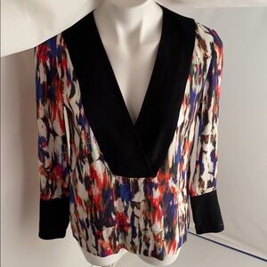 French Connection Record Ripple Drape multicolor v-neck top 6